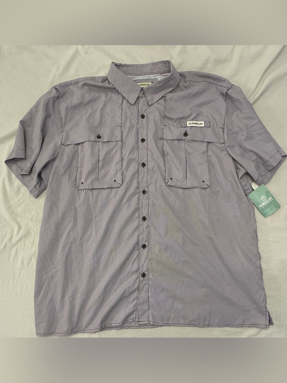 Magellan Outdoors Men’s Short Sleeve Button-Down Shirt - Lavender